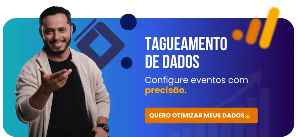 Banner sobre tagueamento de dados com destaque para configuração precisa de eventos no Zé do Tráfego